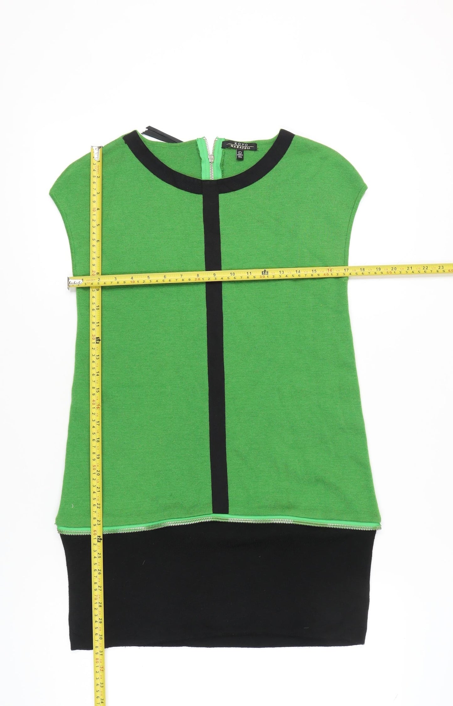 Kovo Maxazria Women’s Green Black Colourblock Shift Dress L
