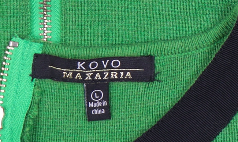 Kovo Maxazria Women’s Green Black Colourblock Shift Dress L