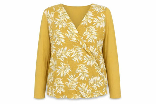 Womens UK Size 12 Marks and Spencer Yellow Wrap Blouse