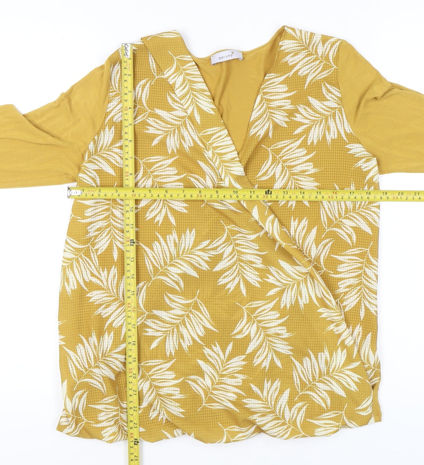 Womens UK Size 12 Marks and Spencer Yellow Wrap Blouse