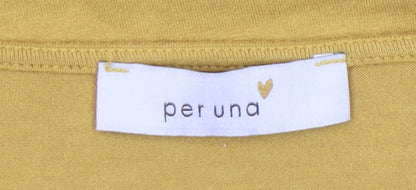 Womens UK Size 12 Marks and Spencer Yellow Wrap Blouse