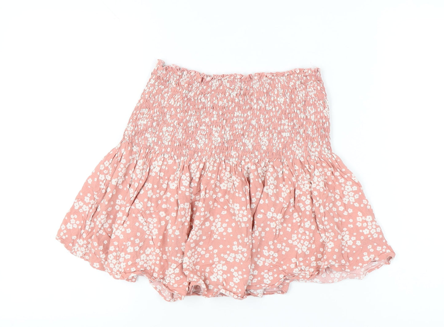 New Look Women’s Pink Floral Flared Short Skirt Size 8