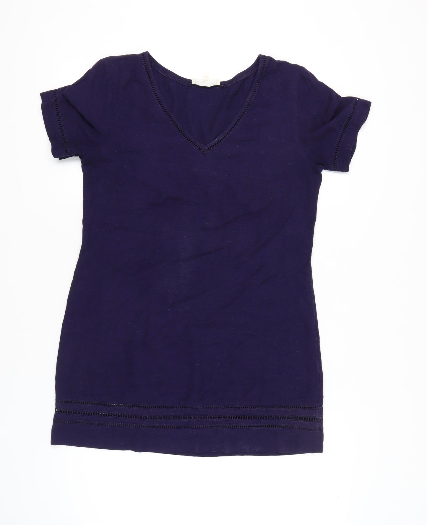 Next Women’s Purple T-Shirt Dress Size 12-14 Viscose Cotton Linen