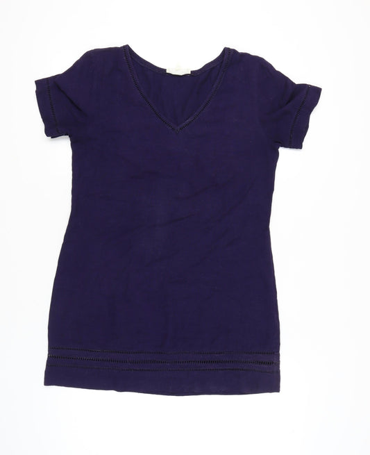 Next Women’s Purple T-Shirt Dress Size 12-14 Viscose Cotton Linen