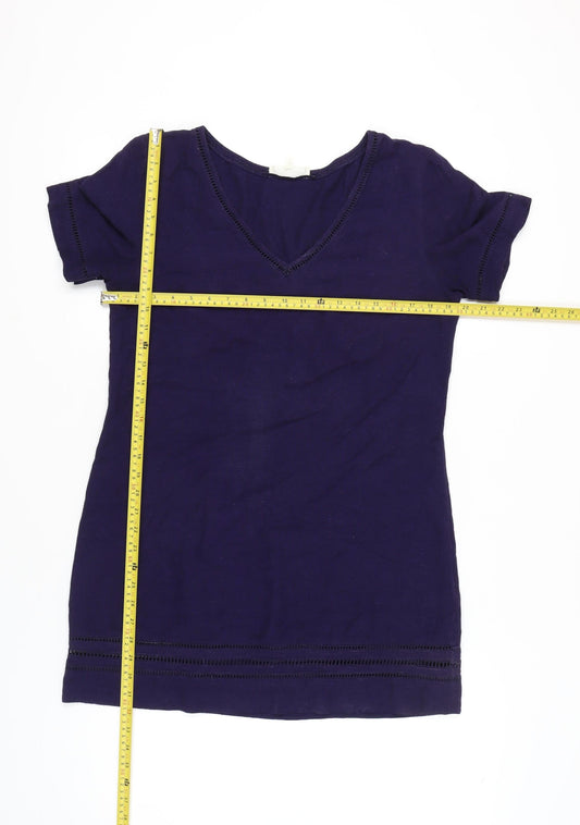 Next Women’s Purple T-Shirt Dress Size 12-14 Viscose Cotton Linen