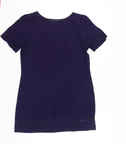 Next Women’s Purple T-Shirt Dress Size 12-14 Viscose Cotton Linen