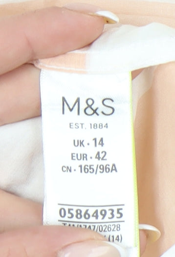 Womens UK Size 14 Marks and Spencer Multicoloured Basic Button-Up