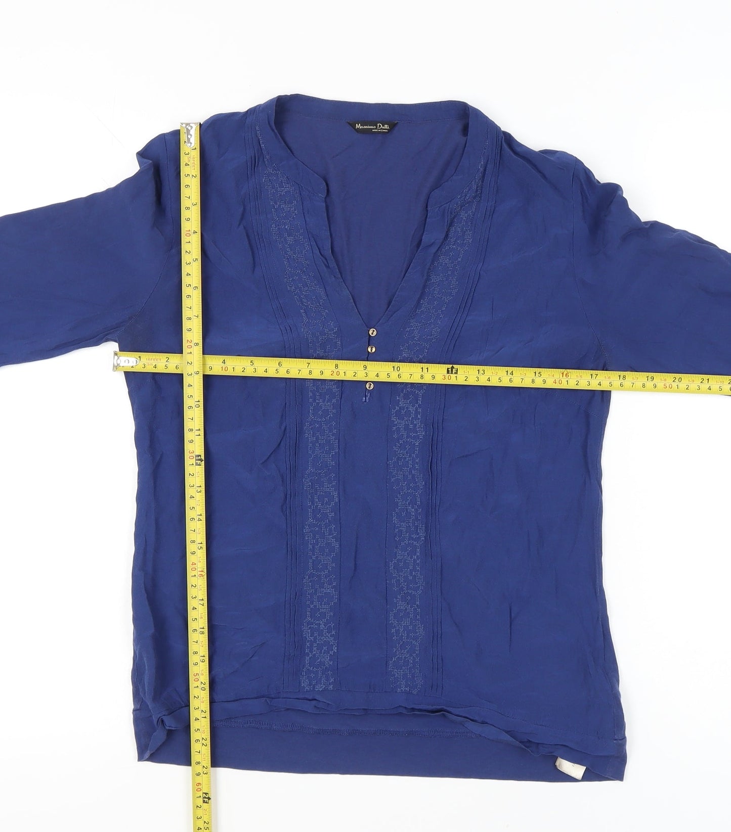 Womens UK Size M Massimo Dutti Blue Tunic Blouse