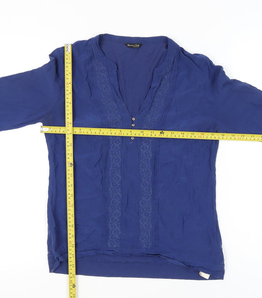 Womens UK Size M Massimo Dutti Blue Tunic Blouse