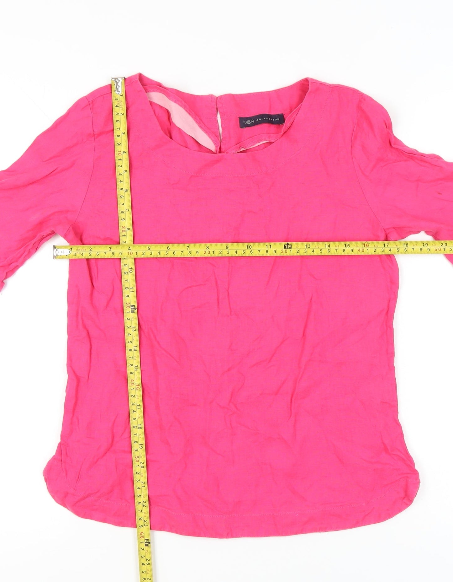 Womens UK Size 10 Marks and Spencer Pink Tunic Blouse
