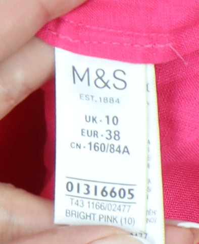 Womens UK Size 10 Marks and Spencer Pink Tunic Blouse