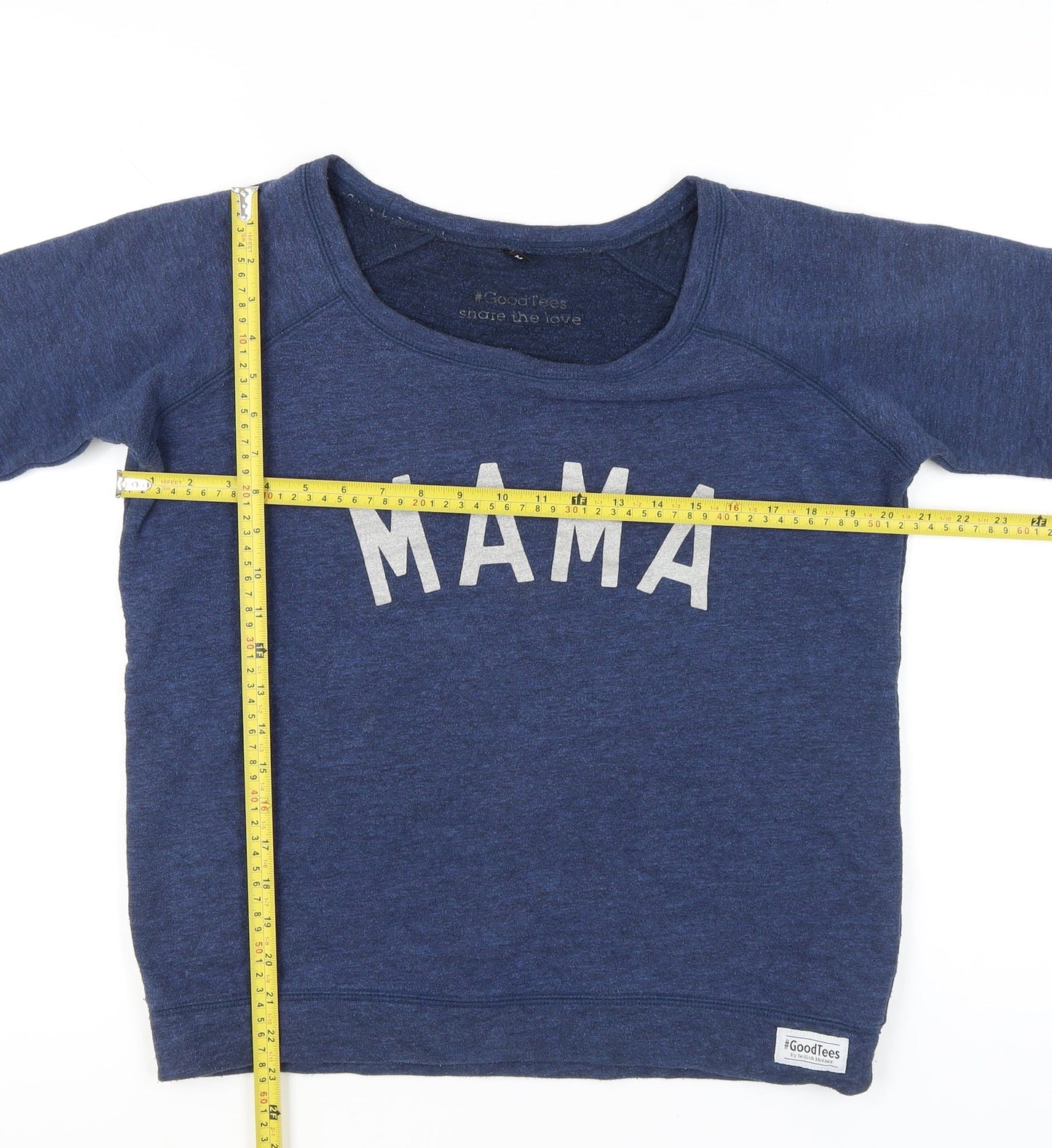 Selfish Mother Women’s Blue Pullover Sweatshirt Medium MAMA Print