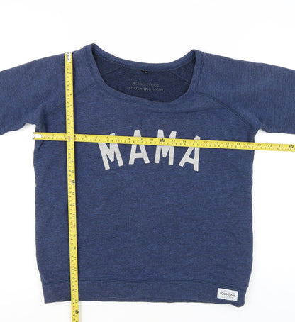 Selfish Mother Women’s Blue Pullover Sweatshirt Medium MAMA Print