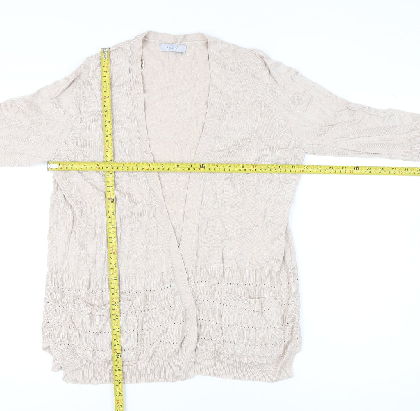 Womens UK Size L Marks and Spencer Beige Cardigan Jumper