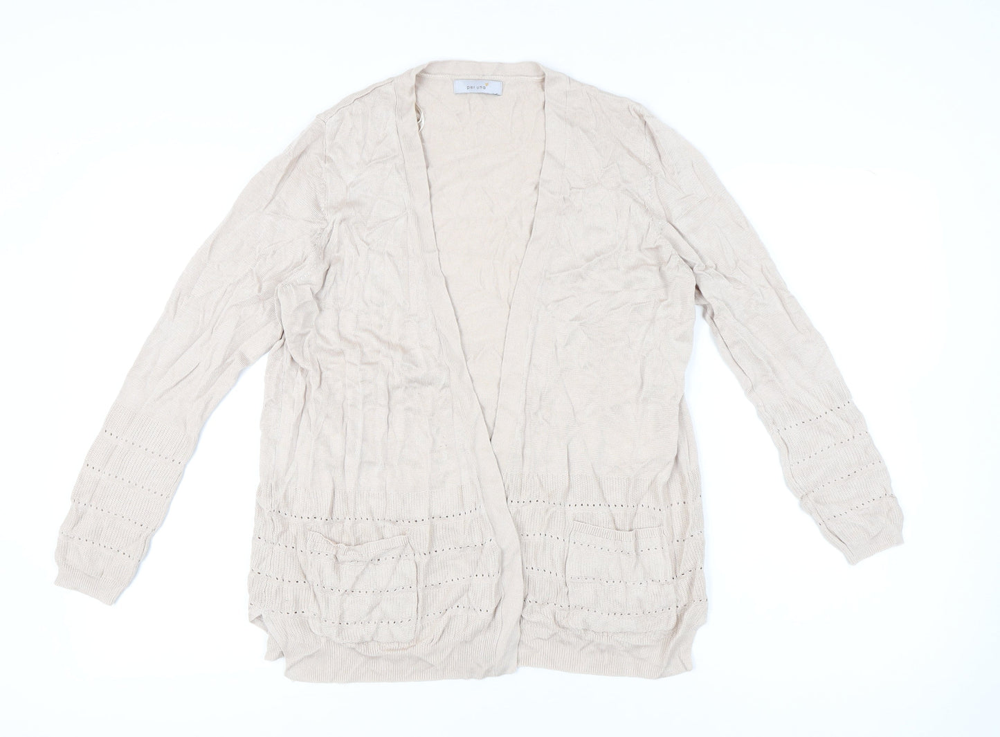 Womens UK Size L Marks and Spencer Beige Cardigan Jumper