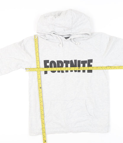 Fortnite Boys Grey Pullover Hoodie 9-10 Years Long Sleeve Graphic Print