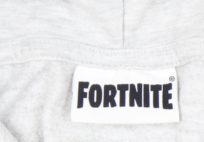 Fortnite Boys Grey Pullover Hoodie 9-10 Years Long Sleeve Graphic Print