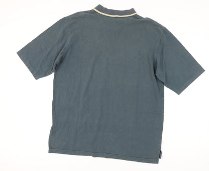 Timberland Men’s Blue Cotton Polo Shirt L Short Sleeve Classic