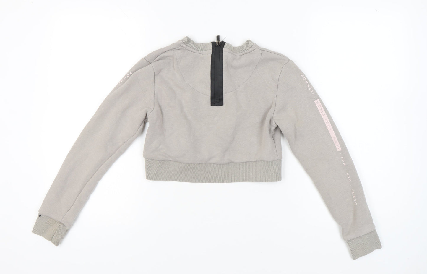 Sonneti Girls Grey Logo Pullover Sweatshirt 12-13Y Crew Neck Long Sleeve