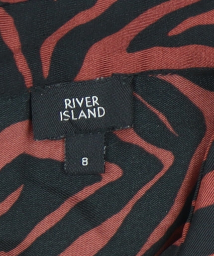 Womens UK Size 8 River Island Multicoloured Basic Button-Up