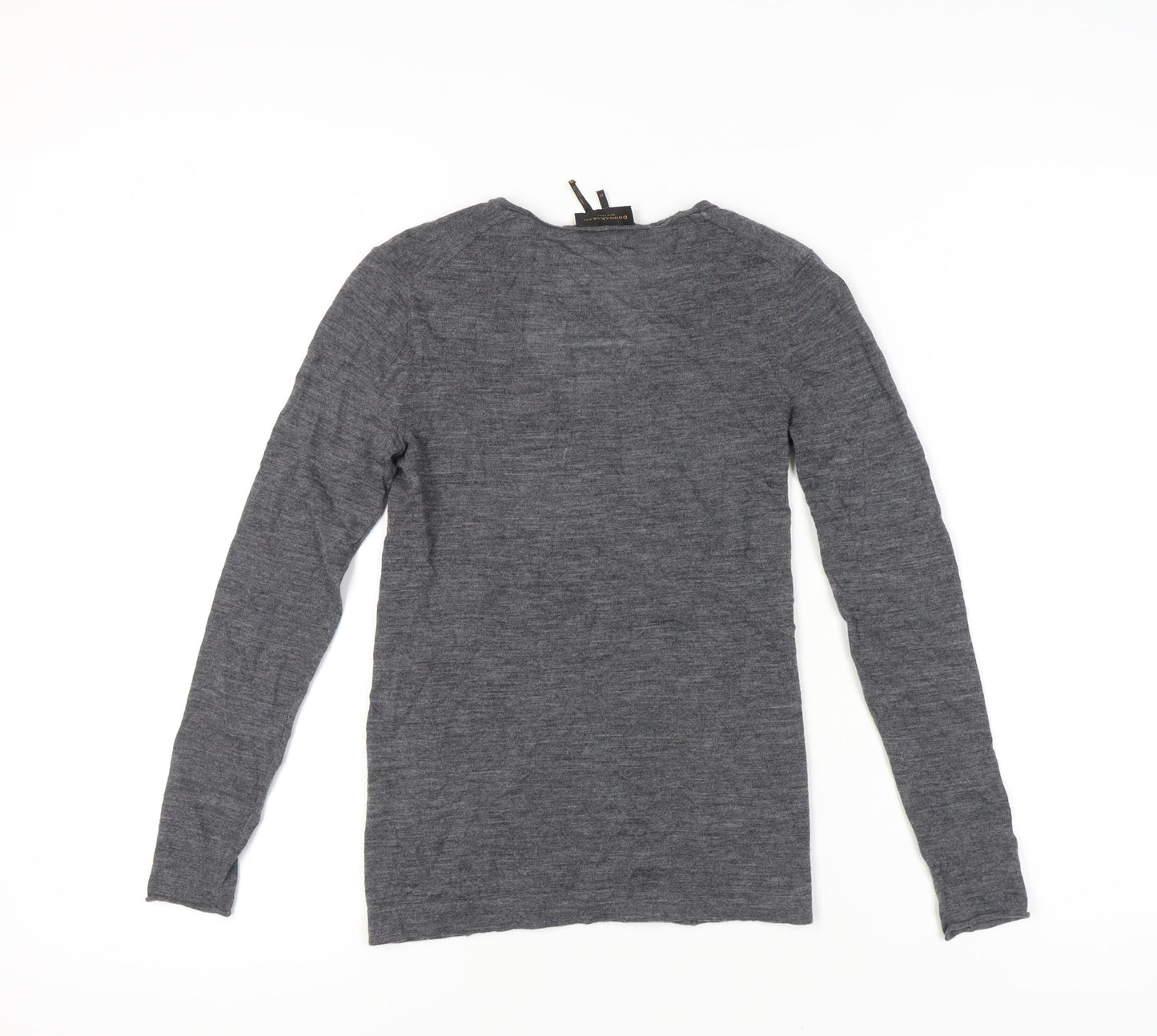 Donna Karan Womens Grey XS Wool V-Neck Pullover Jumper