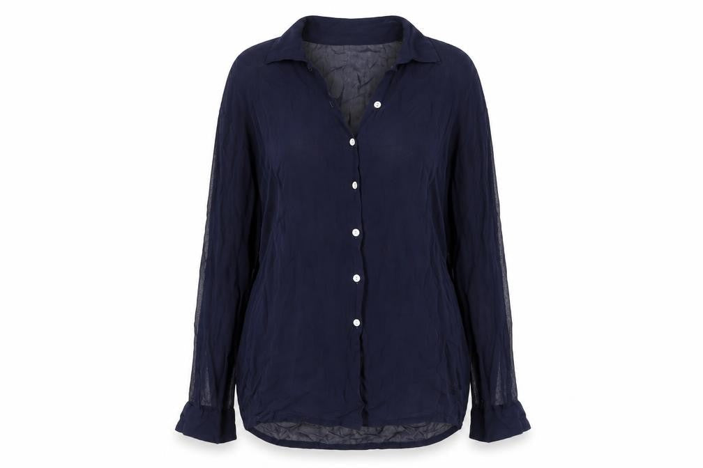 Womens UK Size 10 Topshop Blue Basic Button-Up