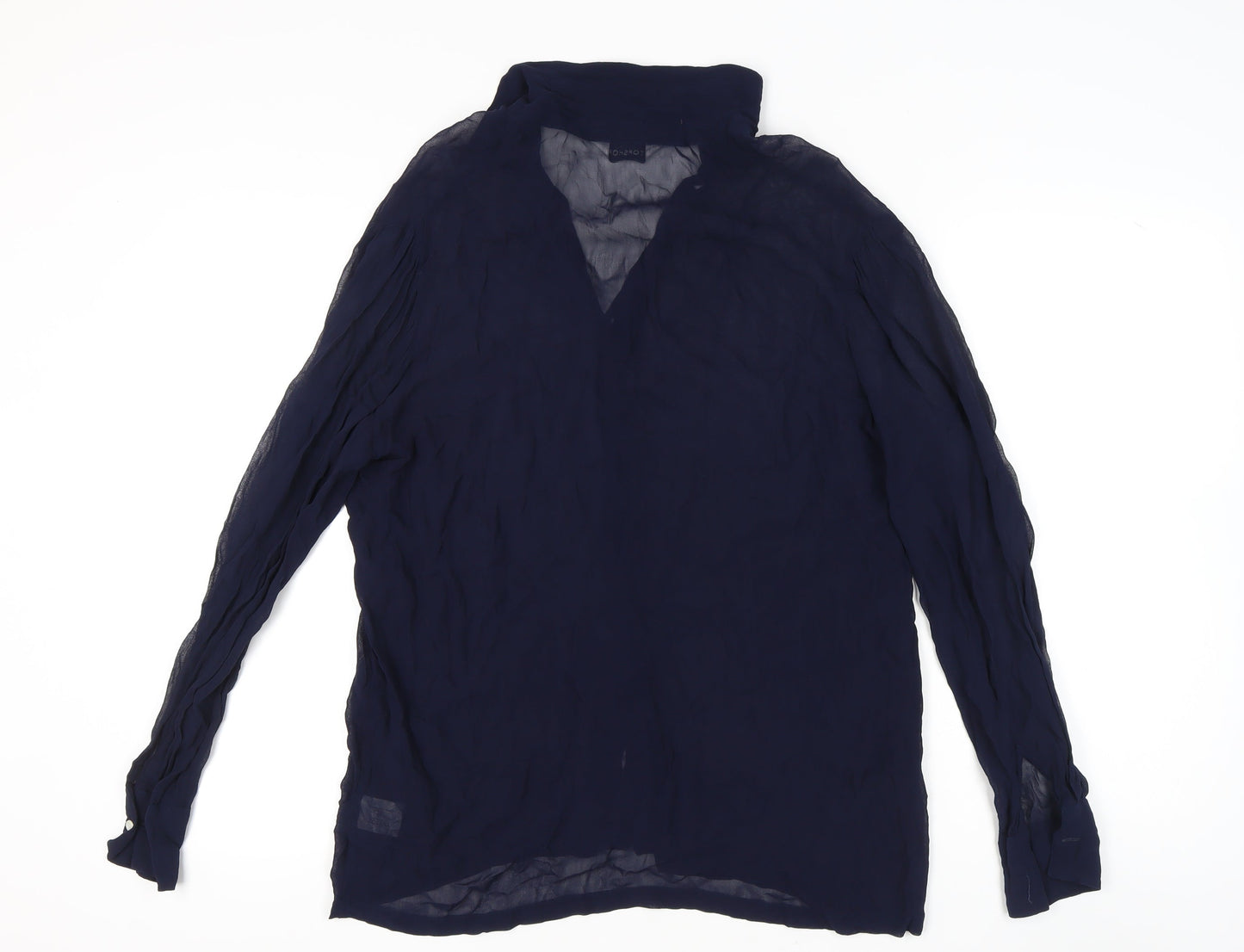 Womens UK Size 10 Topshop Blue Basic Button-Up
