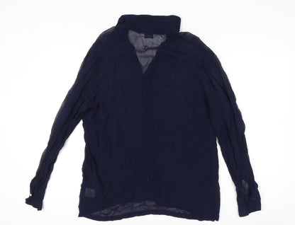 Womens UK Size 10 Topshop Blue Basic Button-Up