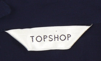 Womens UK Size 10 Topshop Blue Basic Button-Up