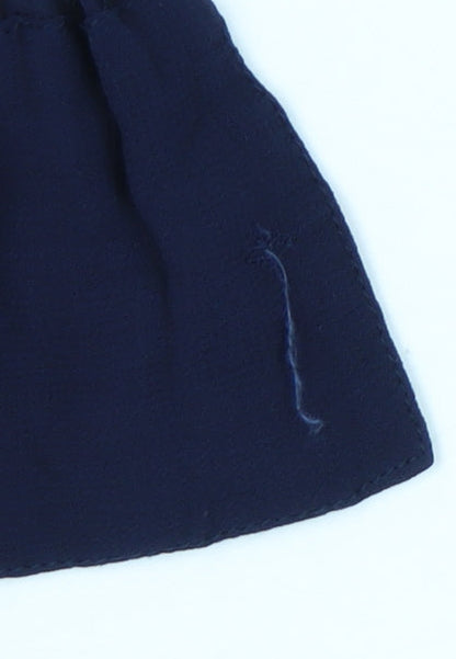 Womens UK Size 10 Topshop Blue Basic Button-Up