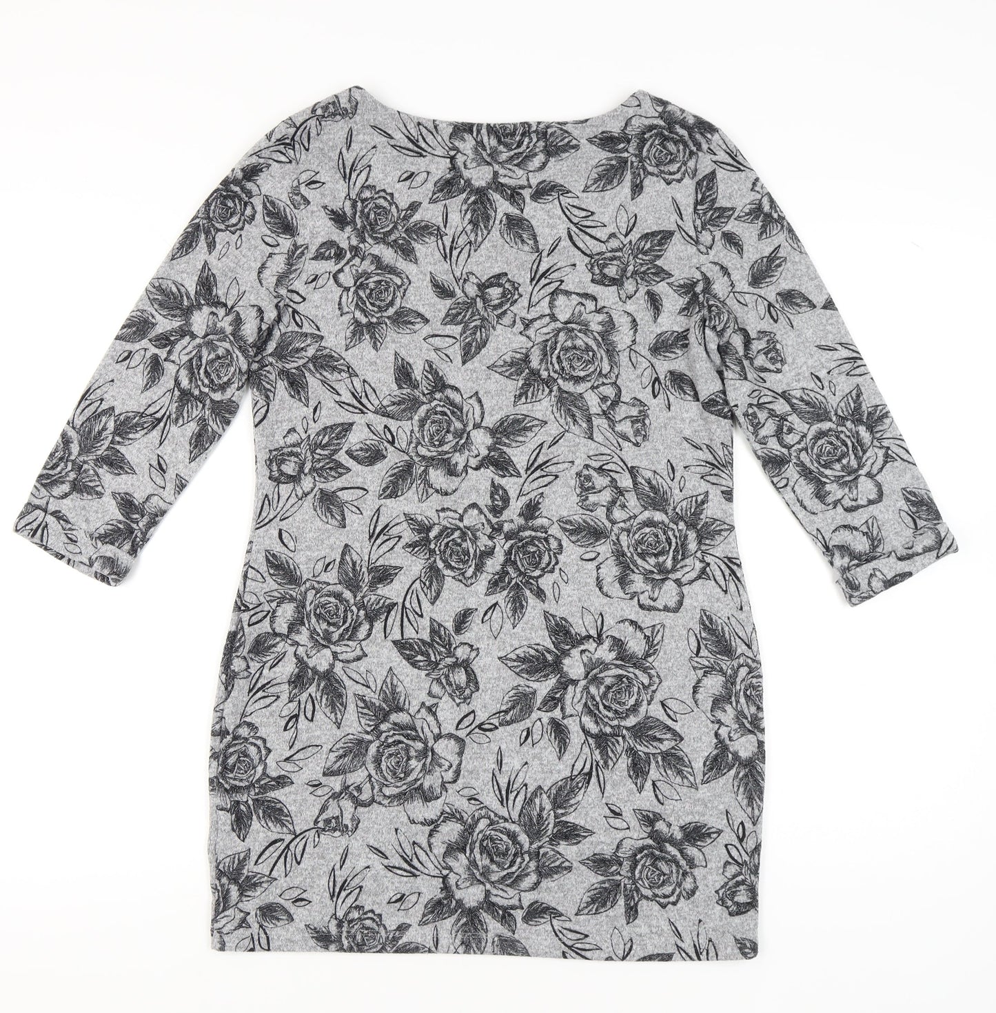 Marks and Spencer Women’s Grey Floral Shift Dress Size 12