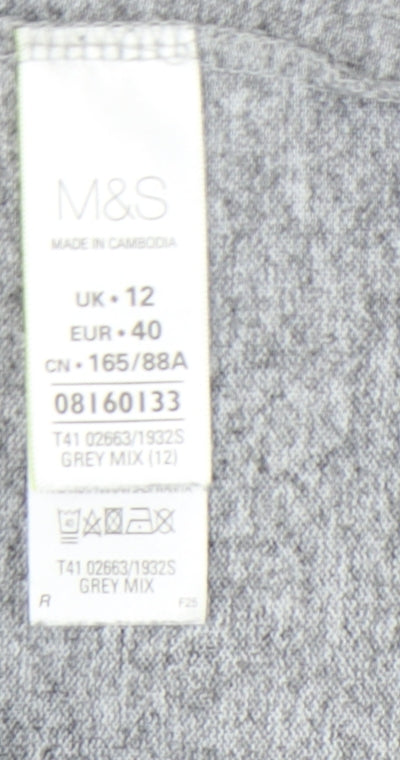 Marks and Spencer Women’s Grey Floral Shift Dress Size 12