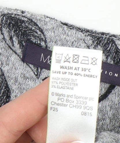 Marks and Spencer Women’s Grey Floral Shift Dress Size 12