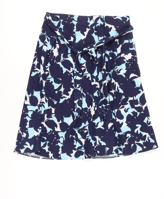 Marks and Spencer Womens Blue Floral A-Line Skirt Size 10