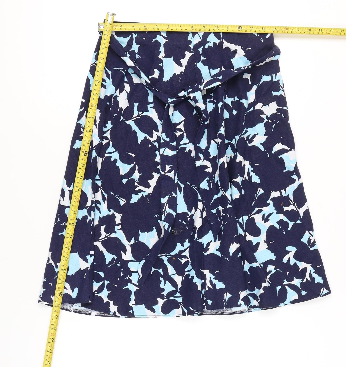 Marks and Spencer Womens Blue Floral A-Line Skirt Size 10