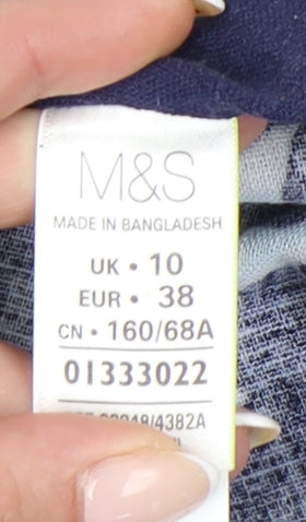 Marks and Spencer Womens Blue Floral A-Line Skirt Size 10