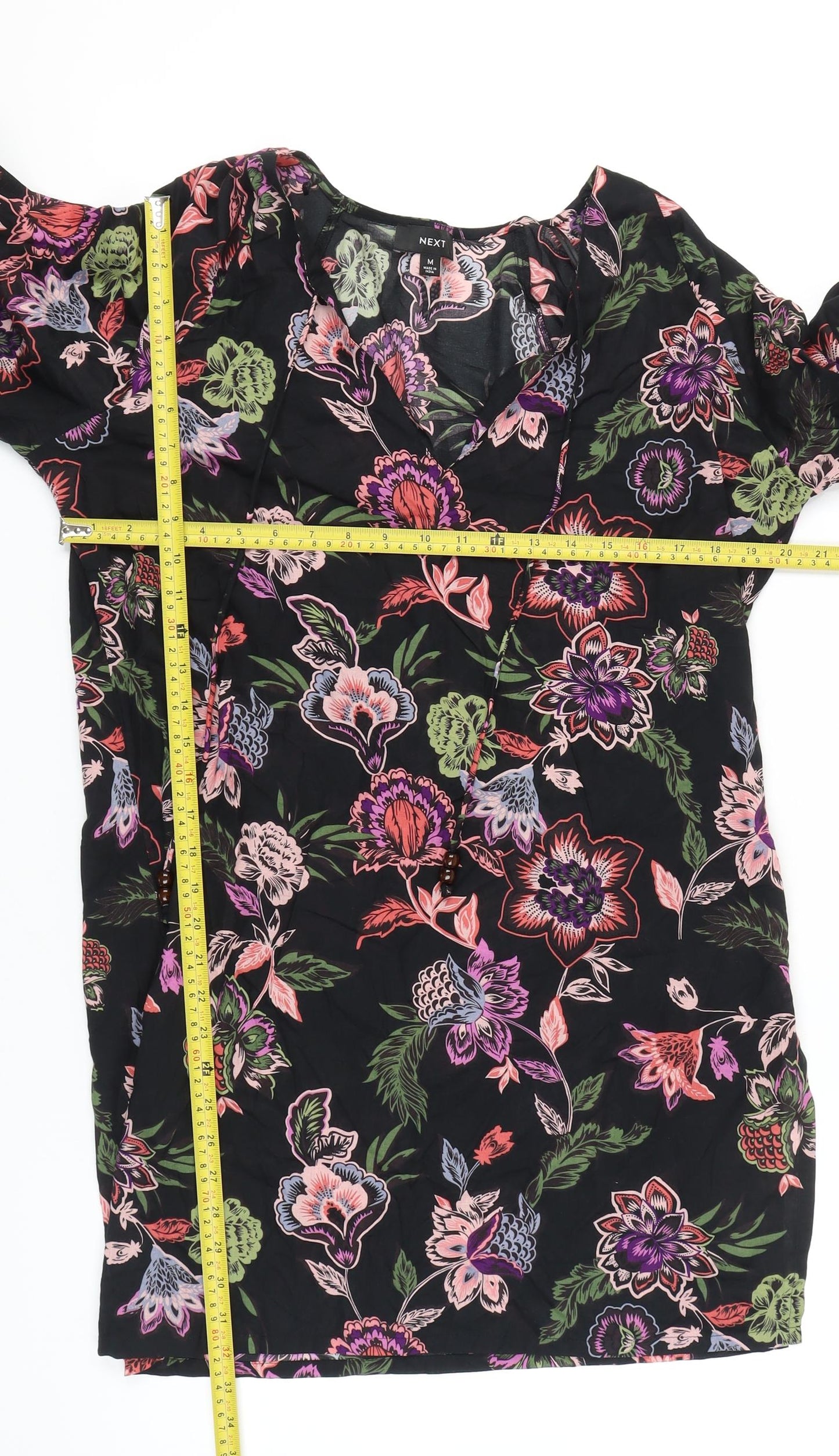 Womens UK Size 14 NEXT Multicoloured Tunic Blouse