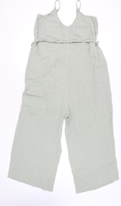 F&F Women’s Grey Wide-Leg Strappy Jumpsuit Size 8