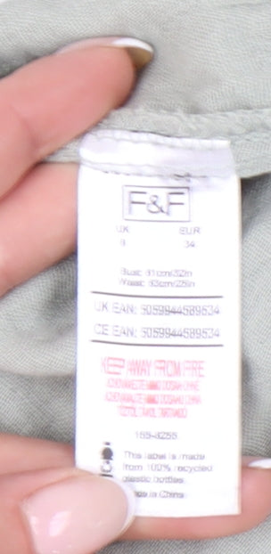 F&F Women’s Grey Wide-Leg Strappy Jumpsuit Size 8