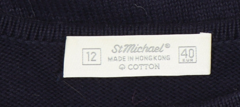Womens UK Size 12 St Michael Blue Tunic Jumper