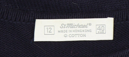 Womens UK Size 12 St Michael Blue Tunic Jumper