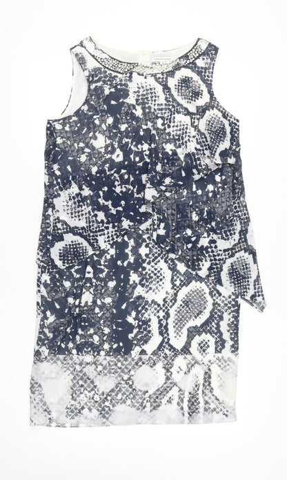 Fenn Wright Manson Womens Dress Size 16 Sheath Multicoloured Sequin Neckline Party