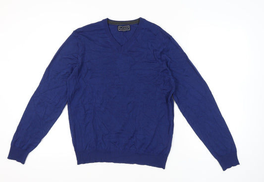 Blazer Men's Blue XL V-Neck Wool Blend Pullover Jumper