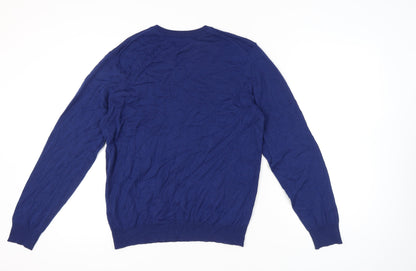 Blazer Men's Blue XL V-Neck Wool Blend Pullover Jumper