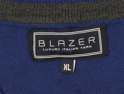 Blazer Men's Blue XL V-Neck Wool Blend Pullover Jumper