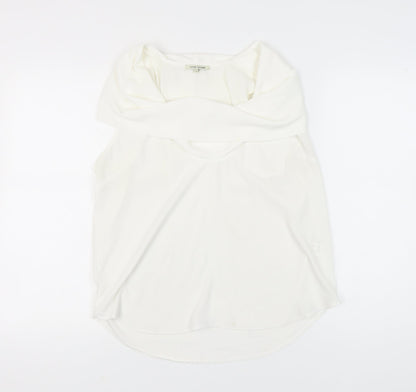 River Island Women’s White Cowl Neck Sleeveless Blouse Size 14