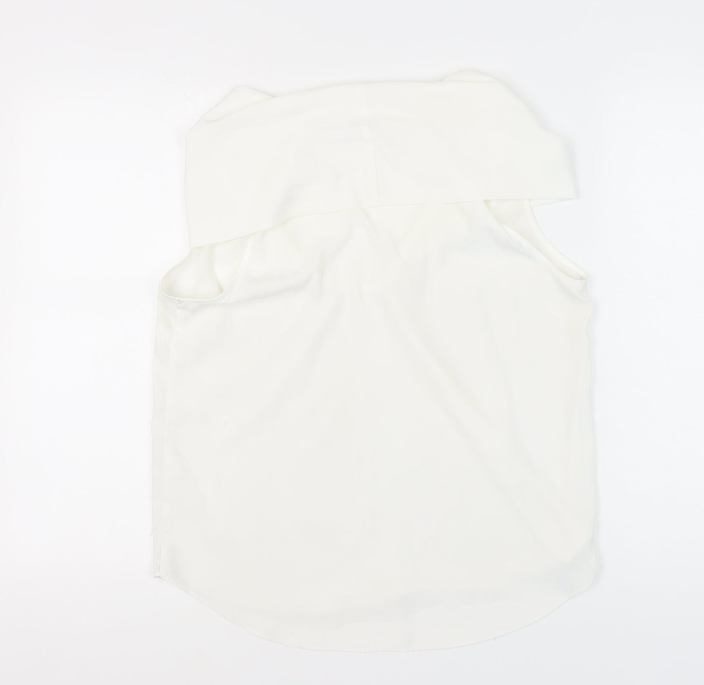 River Island Women’s White Cowl Neck Sleeveless Blouse Size 14