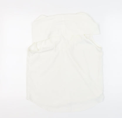 River Island Women’s White Cowl Neck Sleeveless Blouse Size 14
