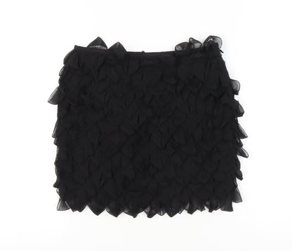 ASOS Women’s Black Mini Skirt Size 10 Viscose Party Cocktail Layered