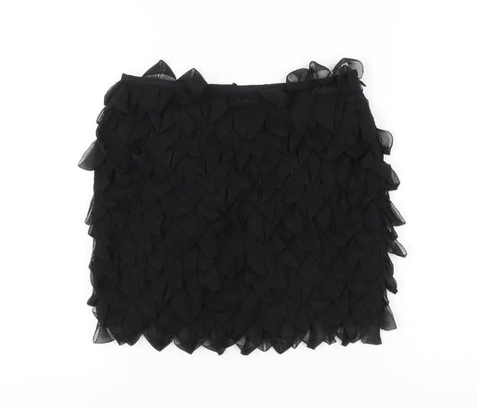 ASOS Women’s Black Mini Skirt Size 10 Viscose Party Cocktail Layered